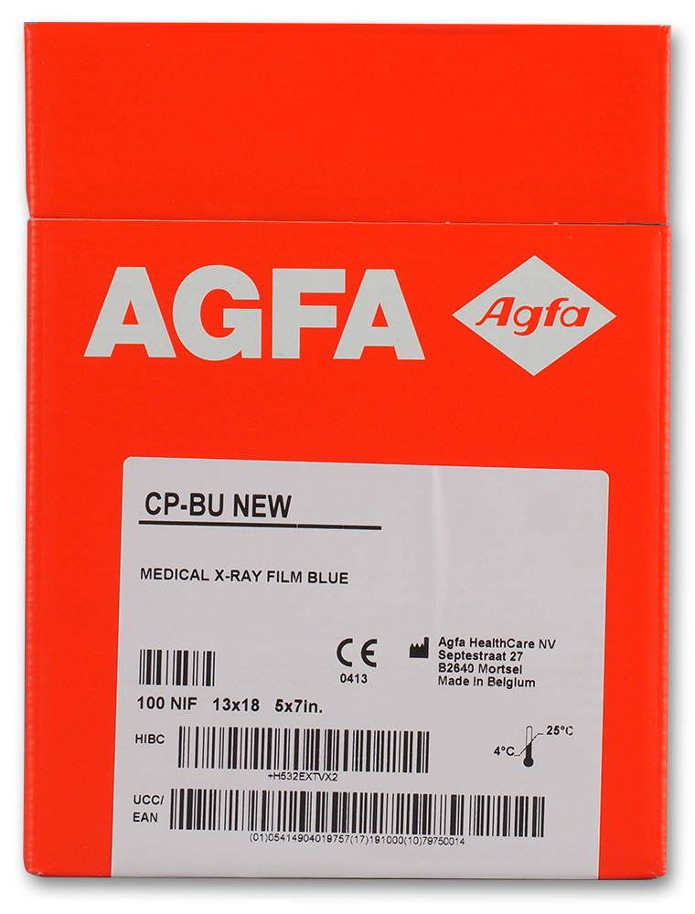 Медична рентгенiвська плiвка в аркушах Agfa CP-BU M NIF 13x18, №100 аркушів